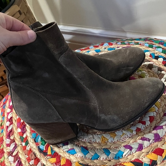 Paul Green Olive army green suede leather Ankle Boots - Picture 1 of 6